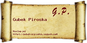 Gubek Piroska névjegykártya
