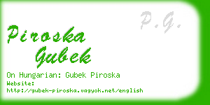 piroska gubek business card